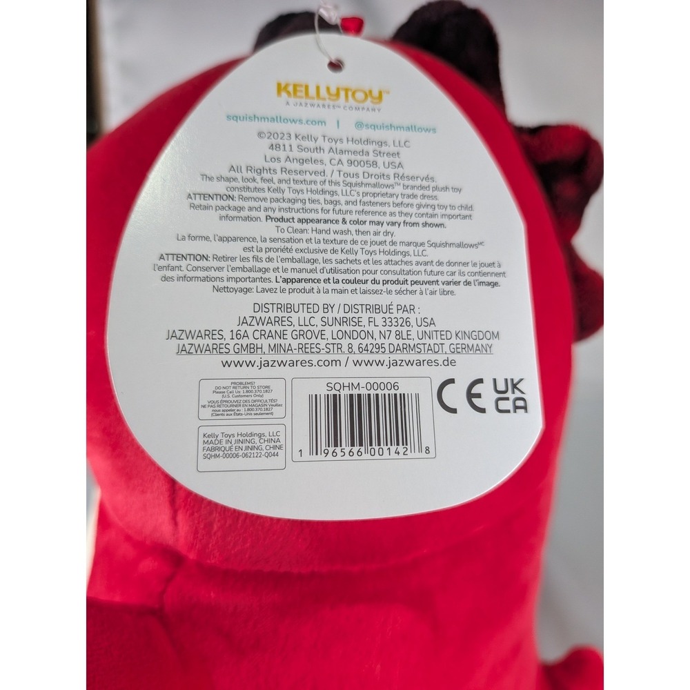 Squishmallow HUG MEES Valentines Duster the Dinosaur Plush 12" New w Tags Hearts - Picture 7 of 7